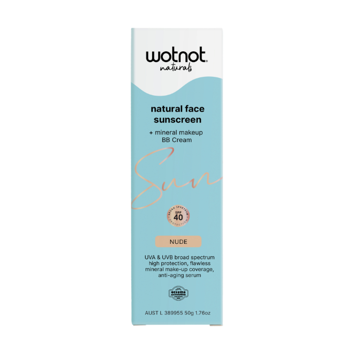 WOTNOT Natural Zinc Sunscreen & BB+ Cream SPF Nude 50g