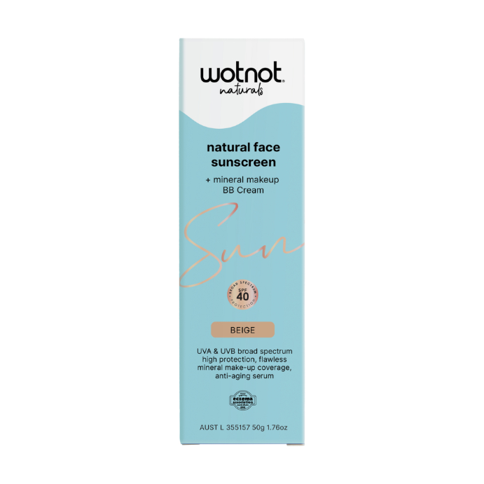 WOTNOT Natural Zinc Sunscreen & BB+ Cream SPF Beige 50g