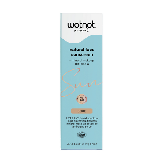 WOTNOT Natural Zinc Sunscreen & BB+ Cream SPF Beige 50g