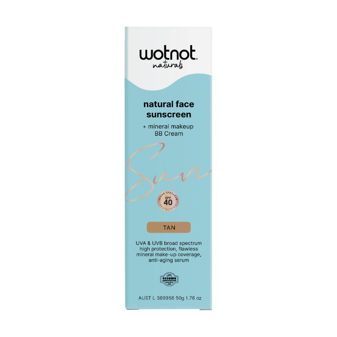 WOTNOT Natural Zinc Sunscreen & BB+ Cream SPF Tan 50g