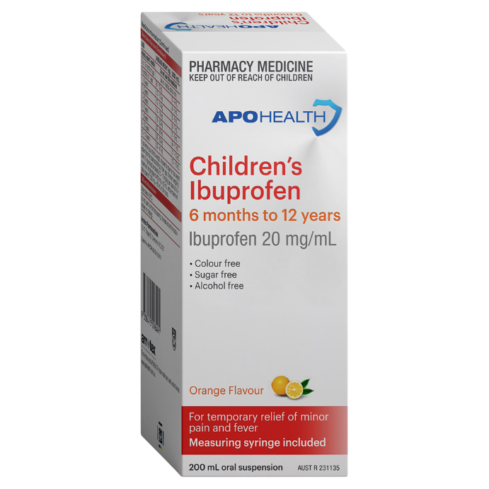 APO HEALTH Children's Ibuprofen 6mths to 12yrs Bottle 200mL