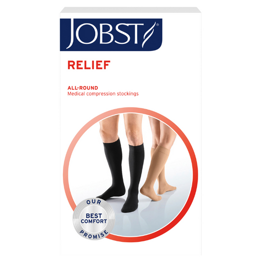 JOBST Relief Knee High Closed Toe Medium Black 5-20mmHg 1 Pair