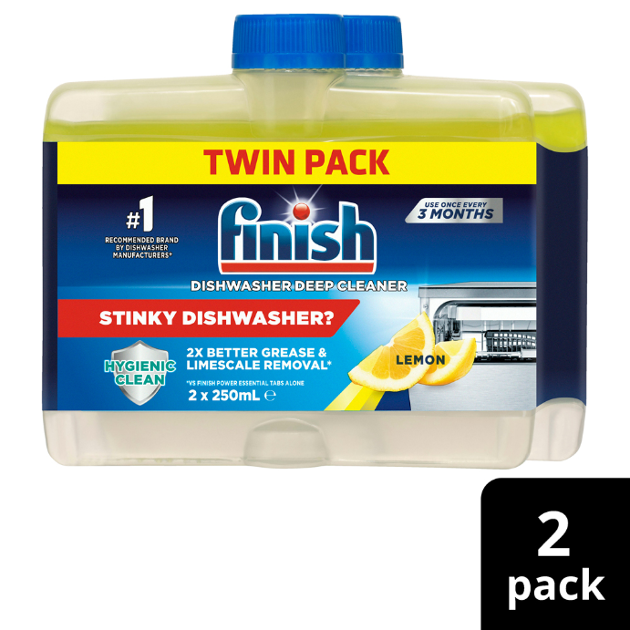 FINISH Dishwasher Deep Cleaner Twin Pack Lemon 2 Pack x 250mL