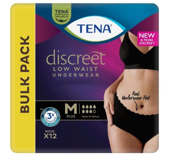 Tena Pants Discreet Black Medium 12 Pack