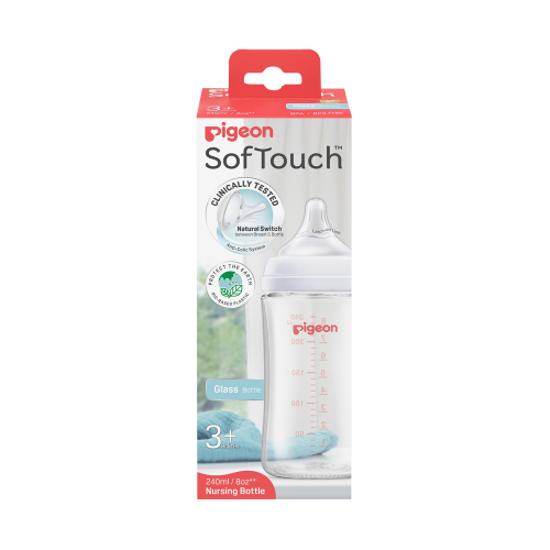 Pigeon SofTouch Glass Bottle 3+ Months 240mL