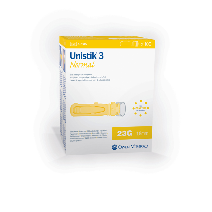 UNISTIK 3 Normal Lancets 23g 100 Pack