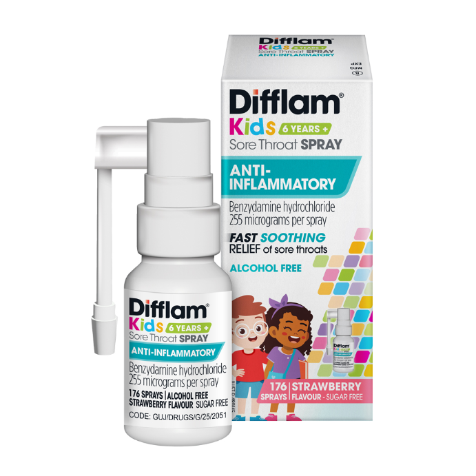 Difflam Kids 6+ Years Sore Throat Spray Anti-Inflammatory Strawberry 30mL