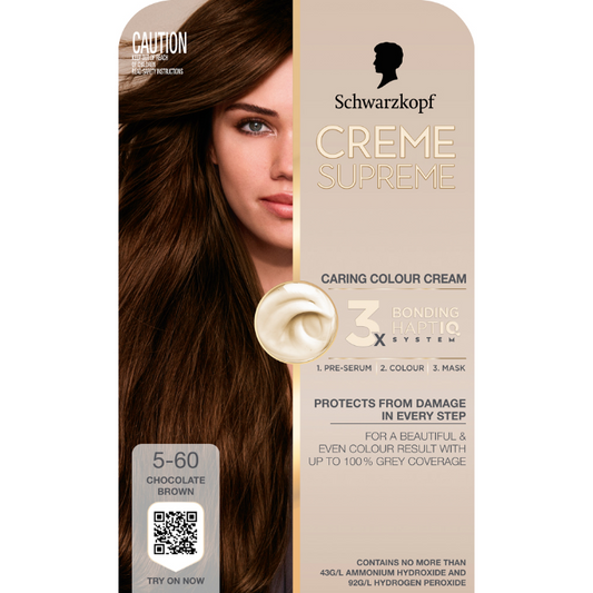Schwarzkopf Creme Supreme Natural Brown Hair Dye 5-60 Permanent 245mL