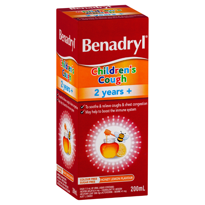 Benadryl Children's Cough 2+ Years Honey Lemon Flavour 200mL