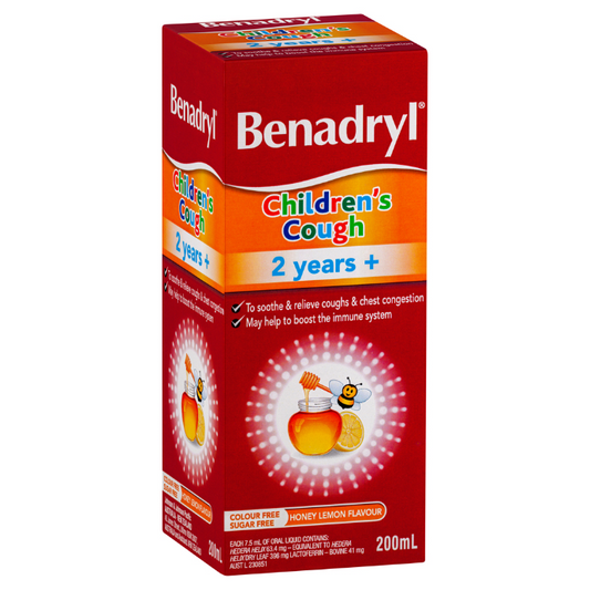 Benadryl Children's Cough 2+ Years Honey Lemon Flavour 200mL