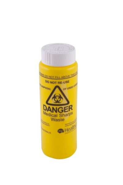 Fitsafe Sharps Container Yellow Screw Top150ml