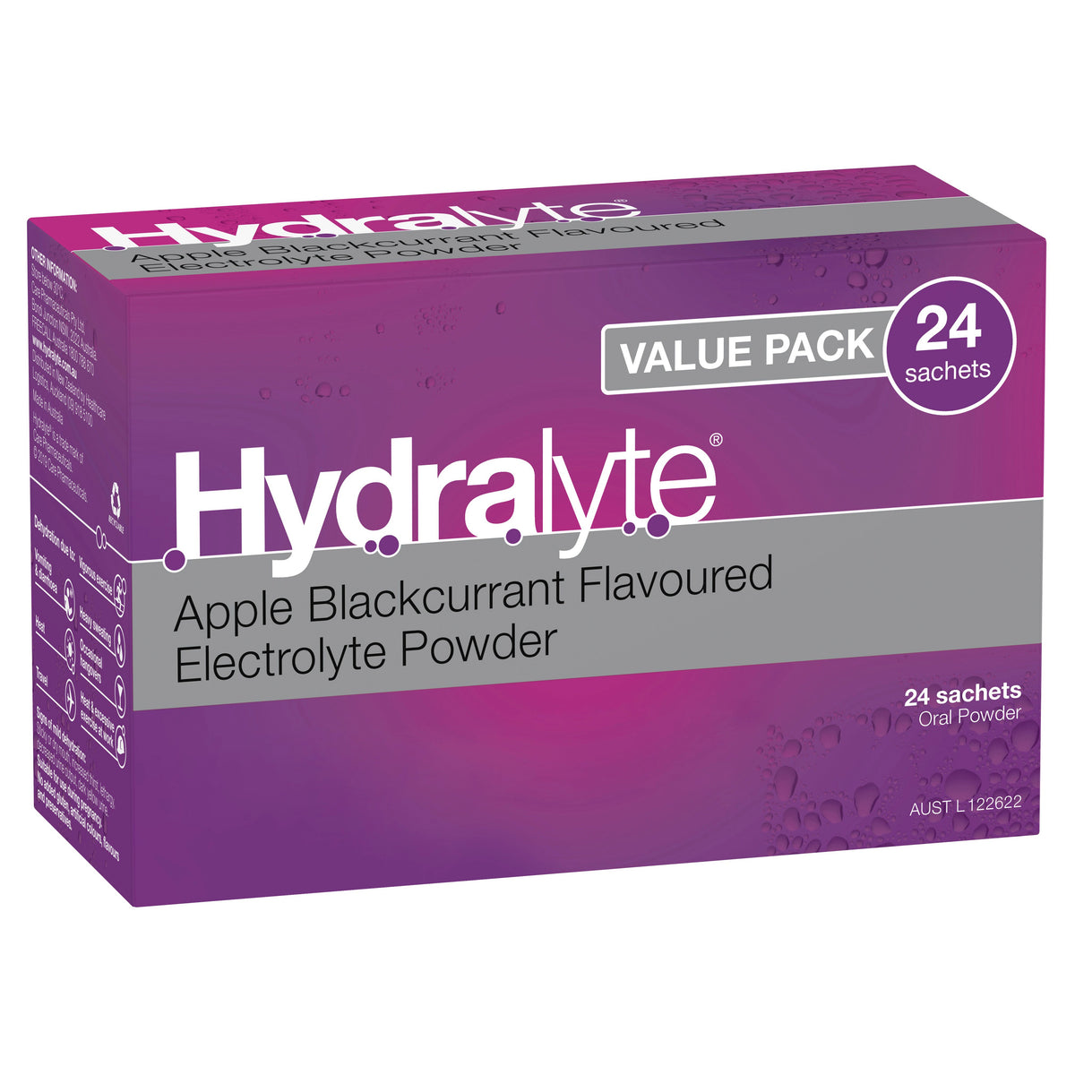 Hydralyte Sachets Apple Blackcurrant Pdr 24Pk