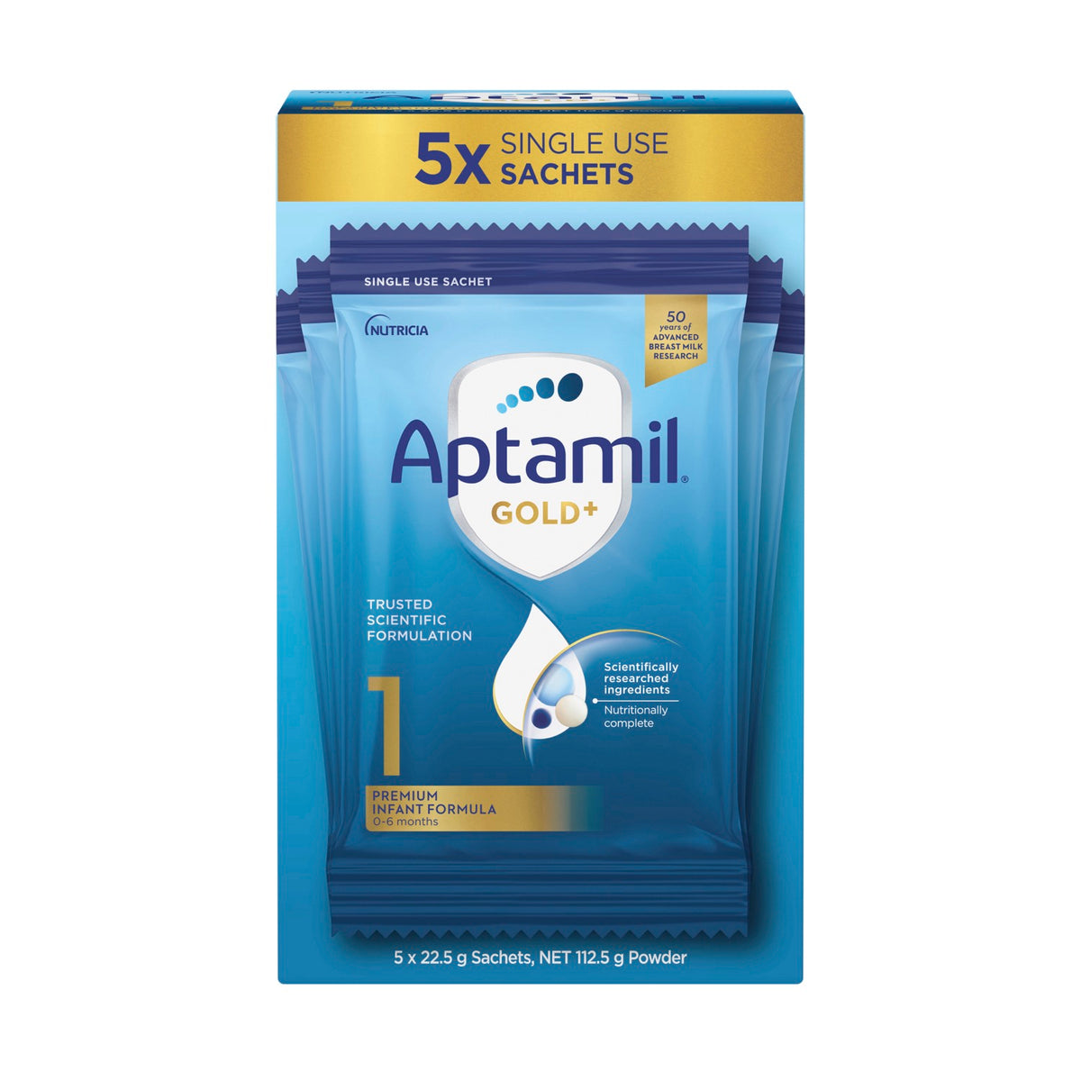 Aptamil Gold+ Stage 1 Premium Infant Formula 0-6 Months 5 Pack