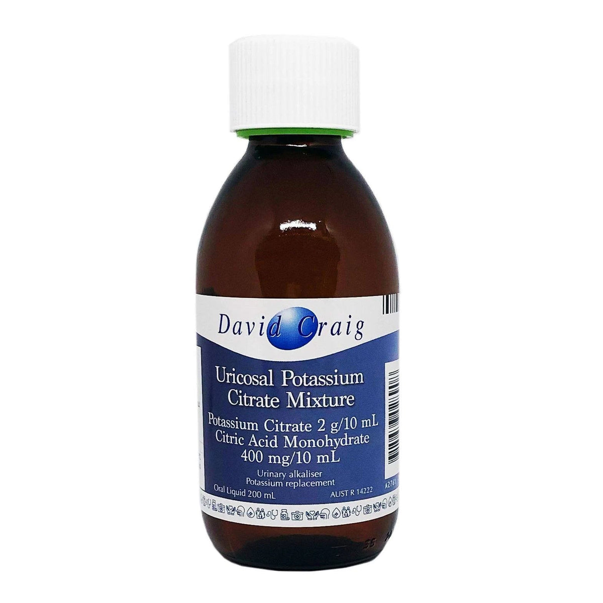 DAVID CRAIG Uricosal Liquid Potassium Citrate Mixture 200mL